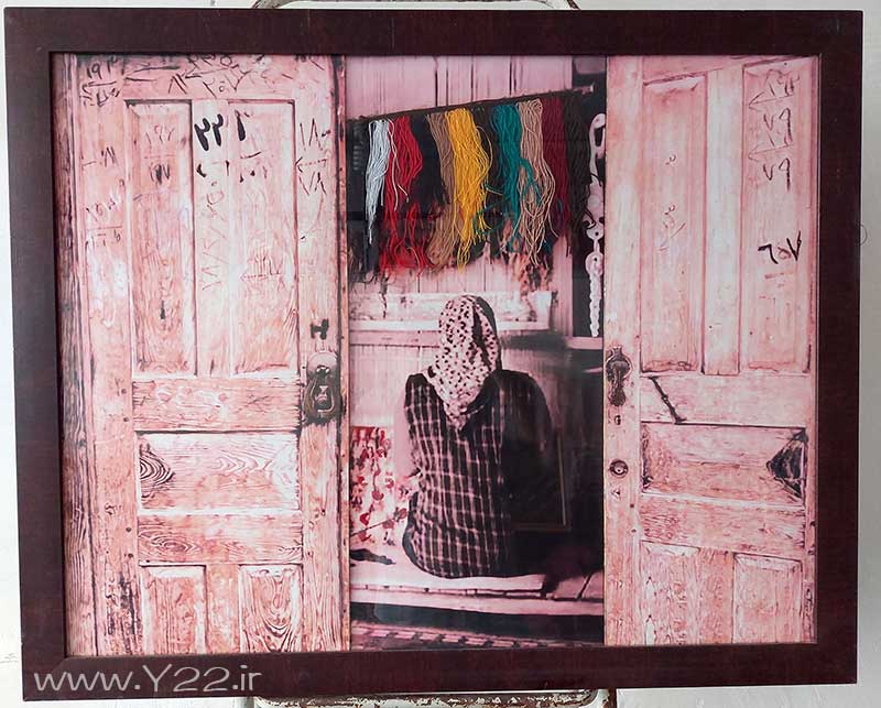 تابلو نقاشی زن فرشباف - بافنده فرش دستابف